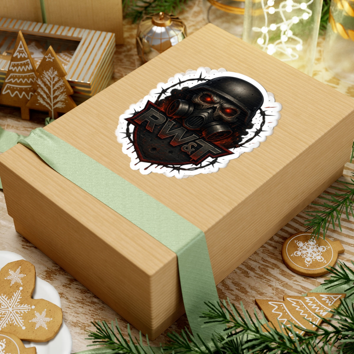 Tough Vibe Kiss-Cut Stickers, Edgy Laptop Decor, Gamer Gift, Motorcycle Enthusiast, Punk Aesthetic, Barbed Wire Design