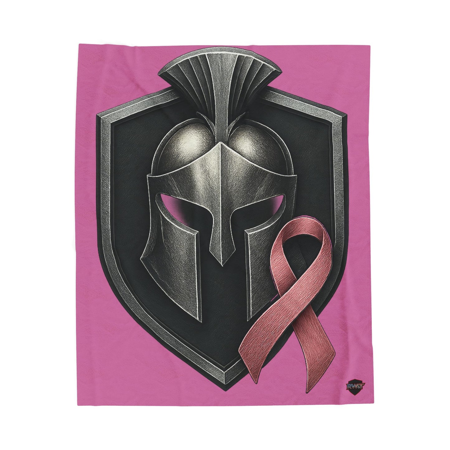 Breast Cancer Awareness | Plush Blanket | Spartan Helmet | Pink Ribbon