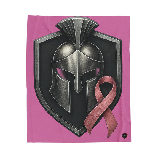 Breast Cancer Awareness | Plush Blanket | Spartan Helmet | Pink Ribbon