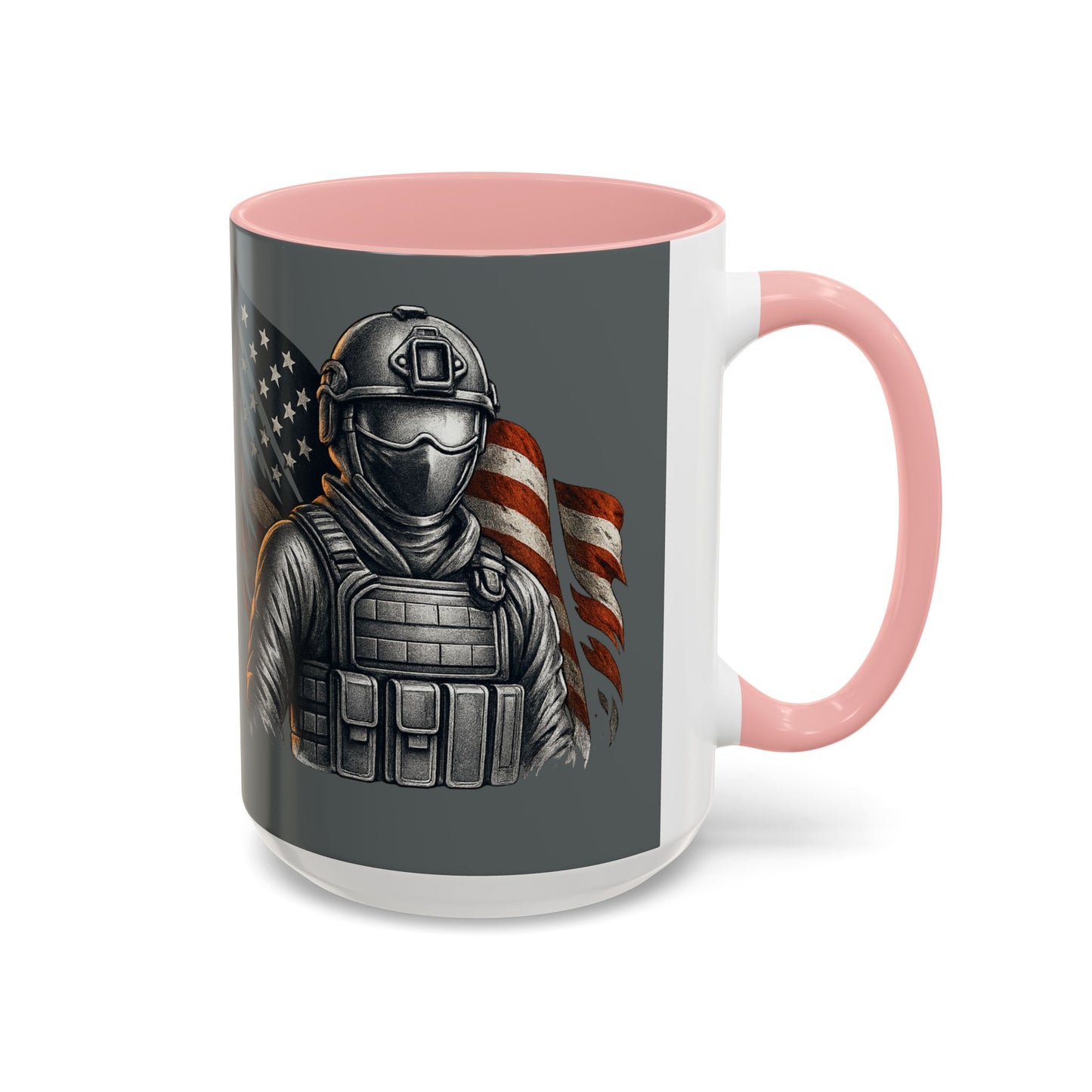 Patriotic Coffee Mug | Soldier | American Flag | 15oz