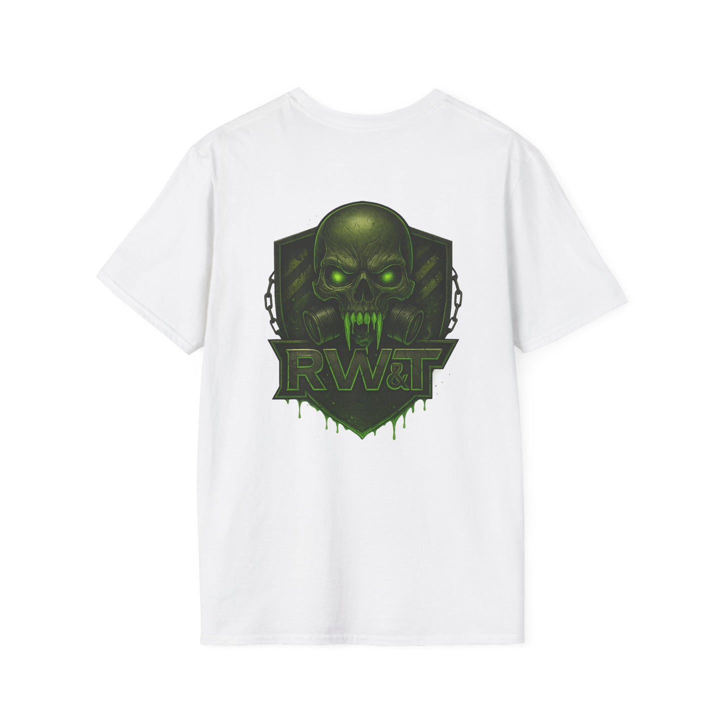 ☣️ “RW&T Apocalypse Skull – Gas Mask Warzone Edition” | Unisex Softstyle T-Shirt