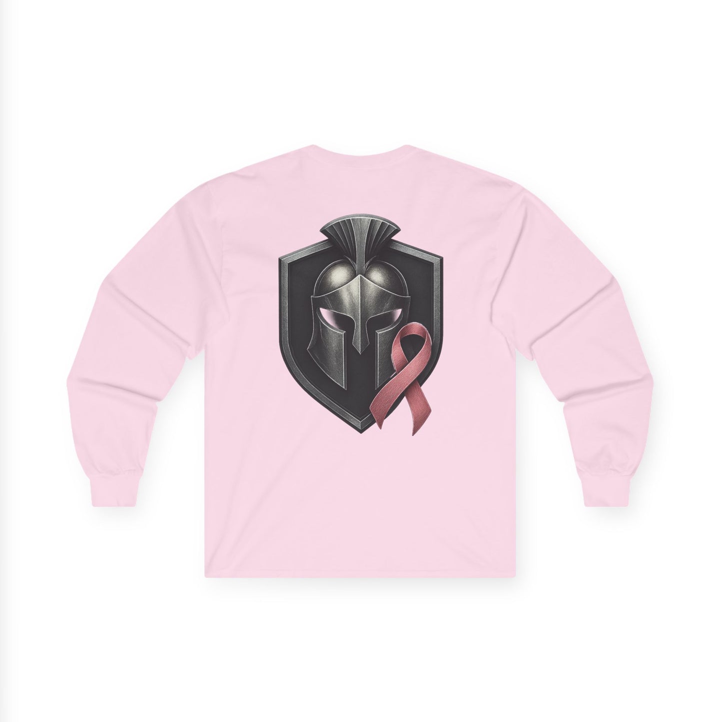 Breast Cancer Awareness | Long Sleeve Tee | Pink Ribbon | Spartan Helmet