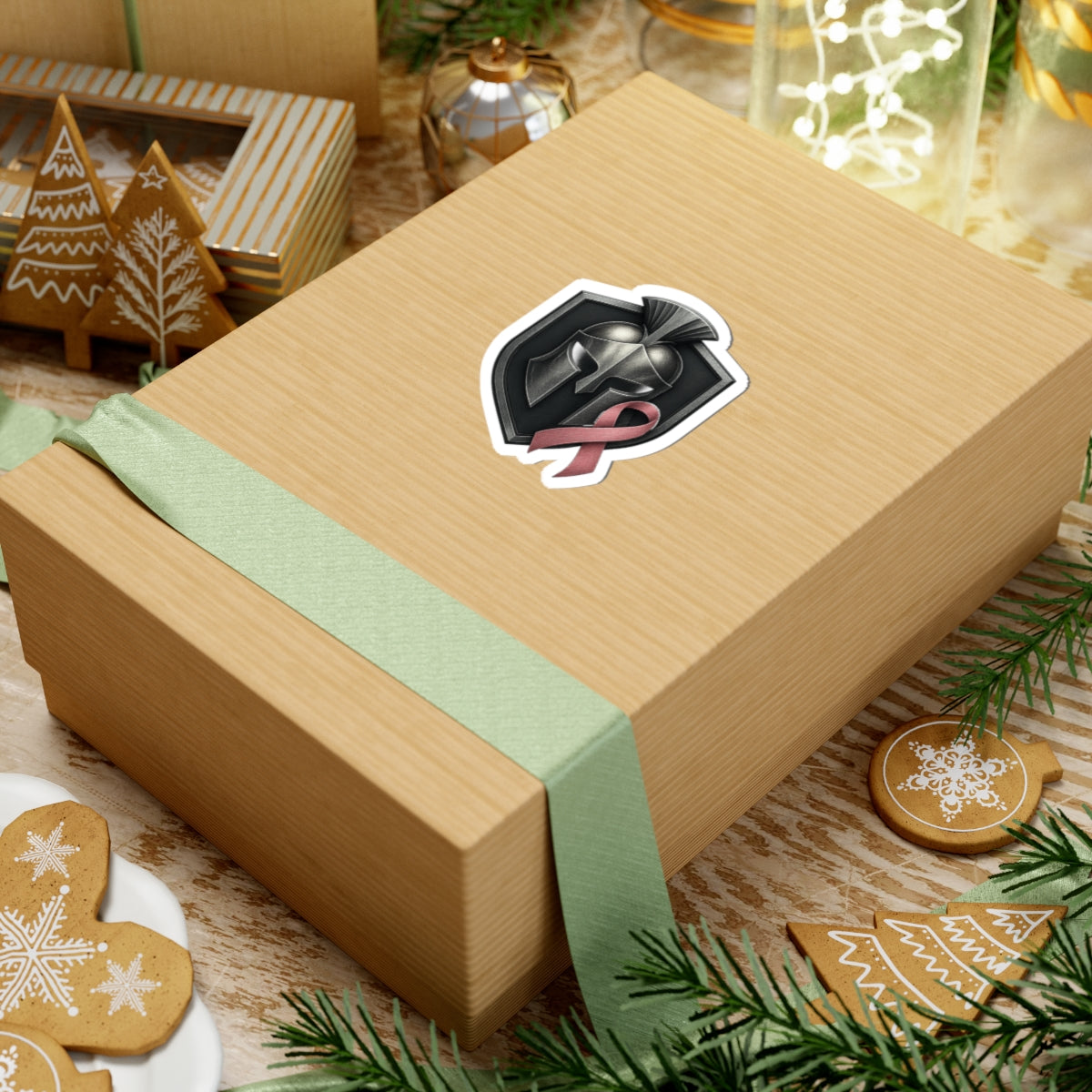 Breast Cancer Awareness | Kiss-Cut Stickers | Spartan Helmet | Pink Ribbon