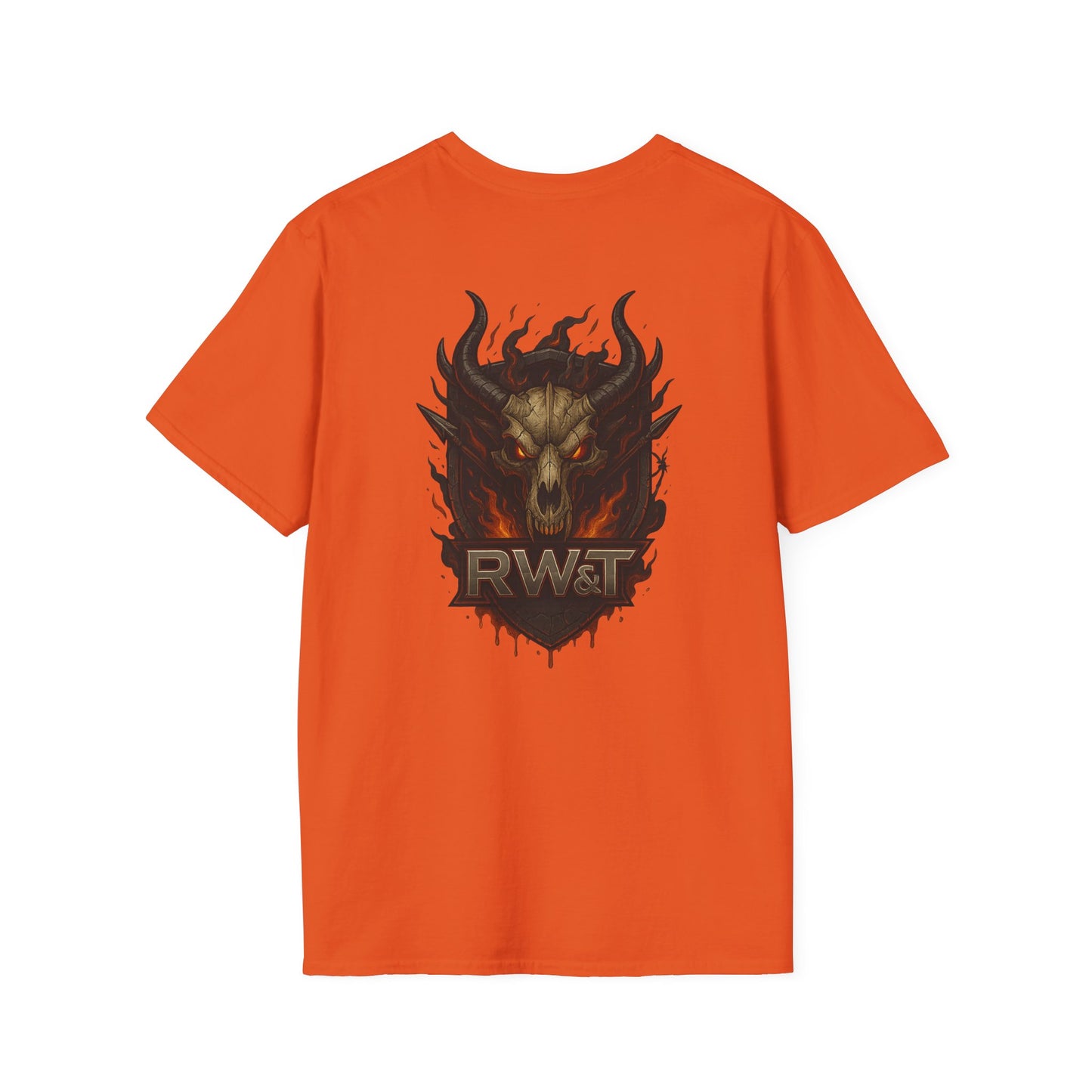 🐉 “RW&T Dragon Skull – Fire & Steel Edition” | Unisex Softstyle T-Shirt