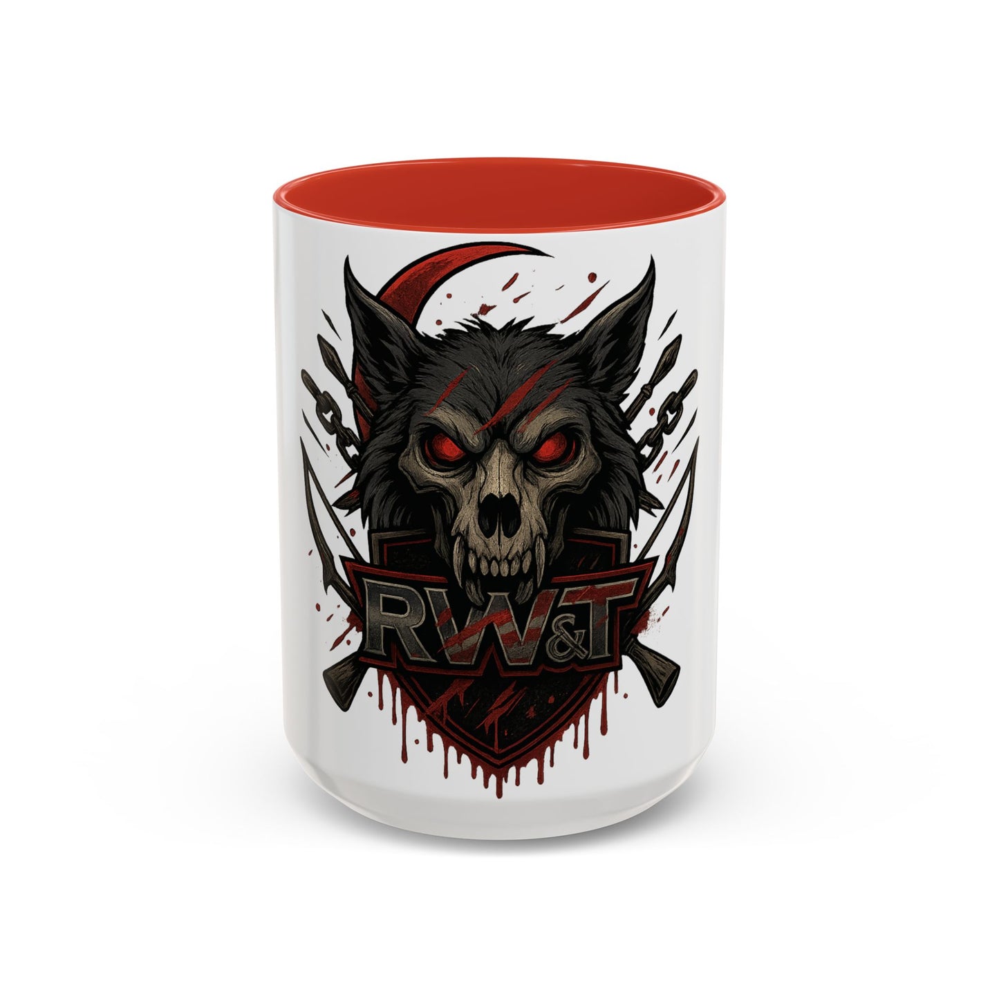 🐺 “RW&T Berserker Wolf – Savage Crest Edition” - Ideal for Halloween, Unique Gift, Home Decor, Skull Art, Black Handle Mug