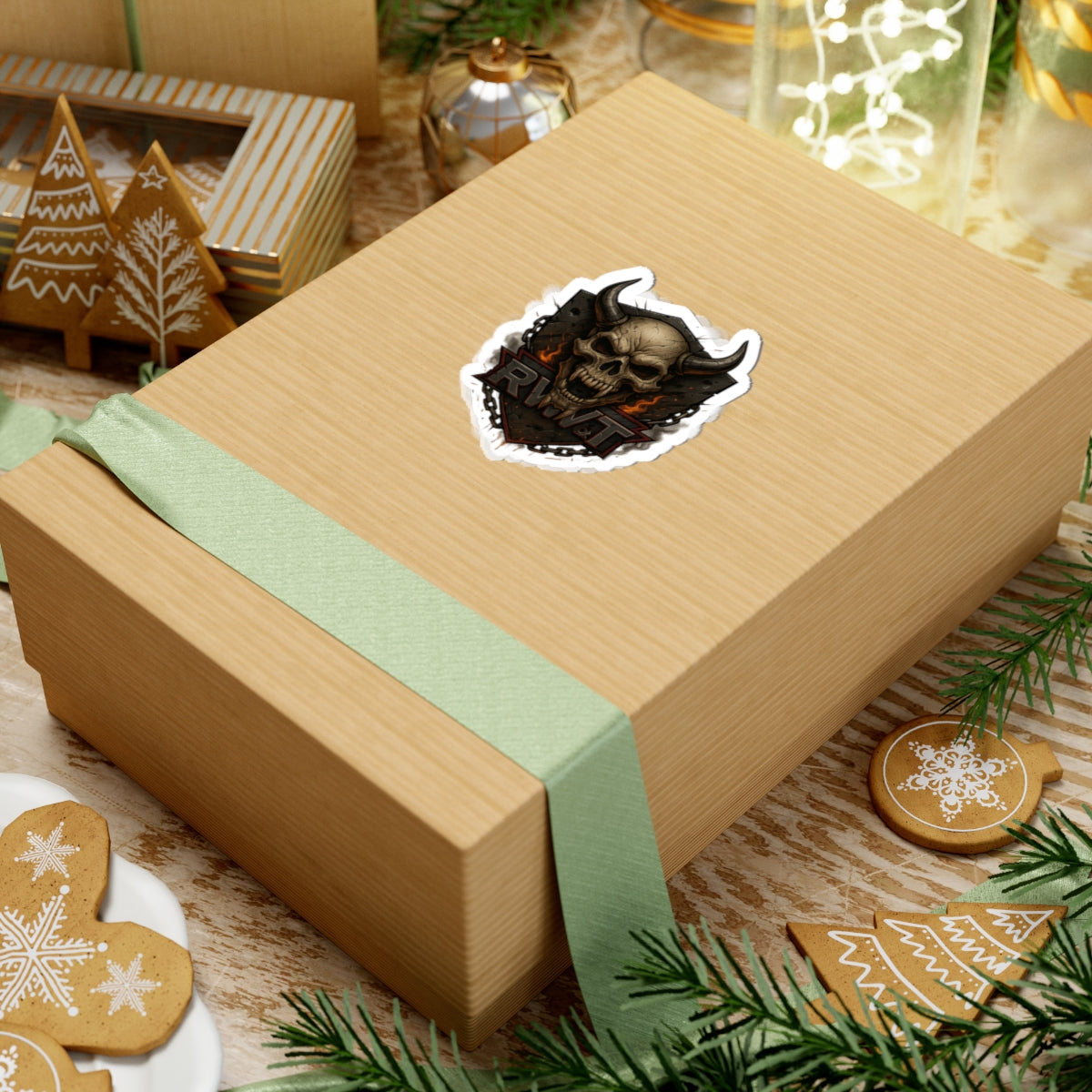 Gothic Skull Kiss-Cut Stickers | Edgy Laptop Decor | Unique Gifts for Bikers & Alternative Culture | Halloween Decor | Cool Art Stickers