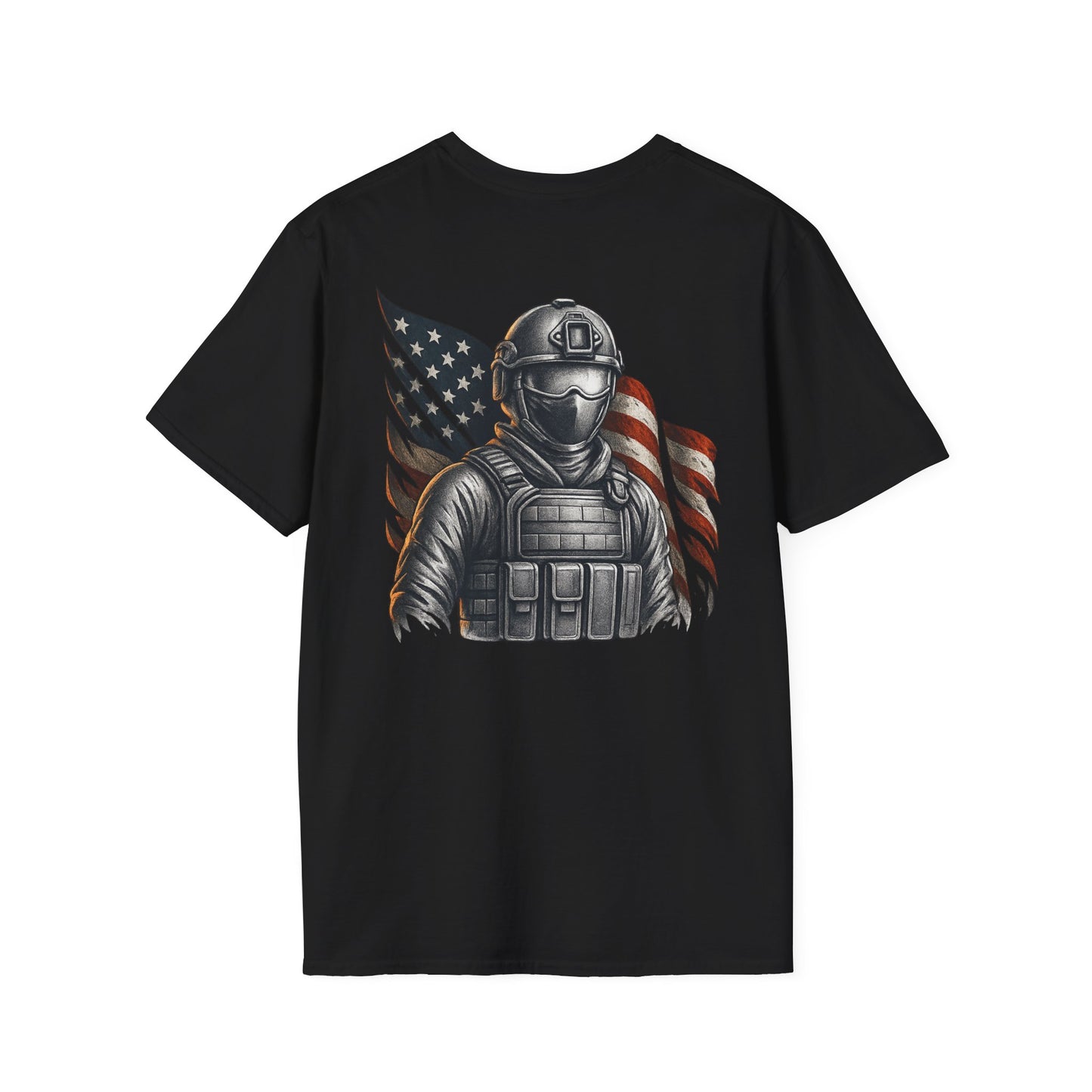 Patriotic Graphic T-Shirt - Unisex Softstyle Tee, Veteran Gift, Casual Wear, Independence Day Celebration, Everyday Style