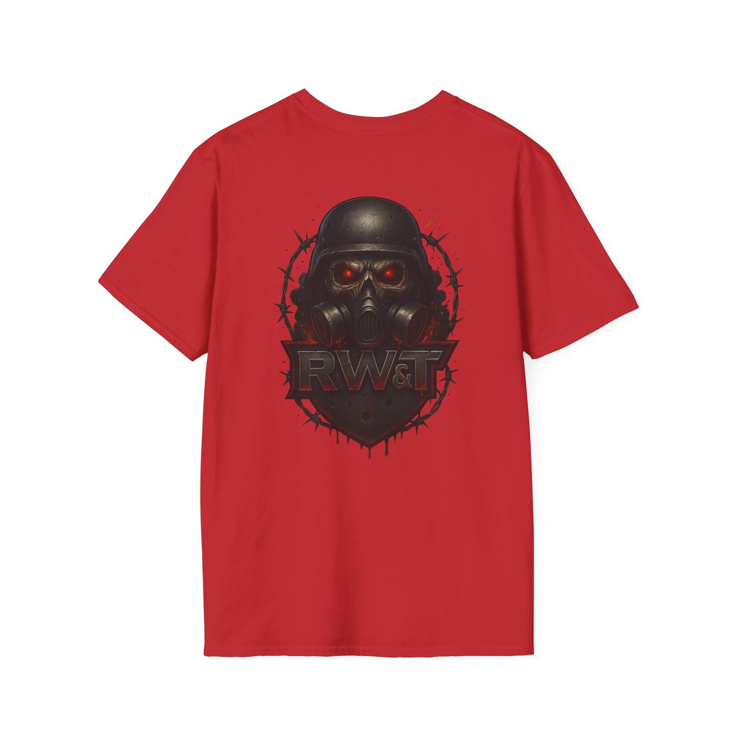 RW&T Apocalypse Skull Tee – Tactical Gas Mask Edition, Graphic Tee, Unisex T-Shirt for Casual Wear, Gift for Gamers, Streetwear, Comfortable Fashion, Statement Shirt