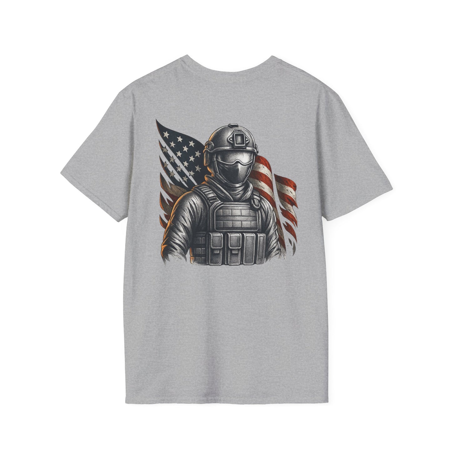 Patriotic Graphic T-Shirt - Unisex Softstyle Tee, Veteran Gift, Casual Wear, Independence Day Celebration, Everyday Style