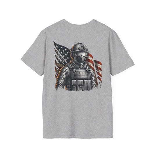 Patriotic Graphic T-Shirt - Unisex Softstyle Tee, Veteran Gift, Casual Wear, Independence Day Celebration, Everyday Style
