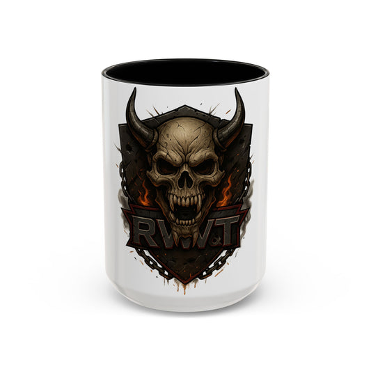 ⚔️ “RW&T War Beast – Spiked Skull Edition” | Skull Design Coffee Mug - Gothic Decor, Halloween Gift, Cafe Vibe, Unique Drinkware, Trendy Kitchen Accent