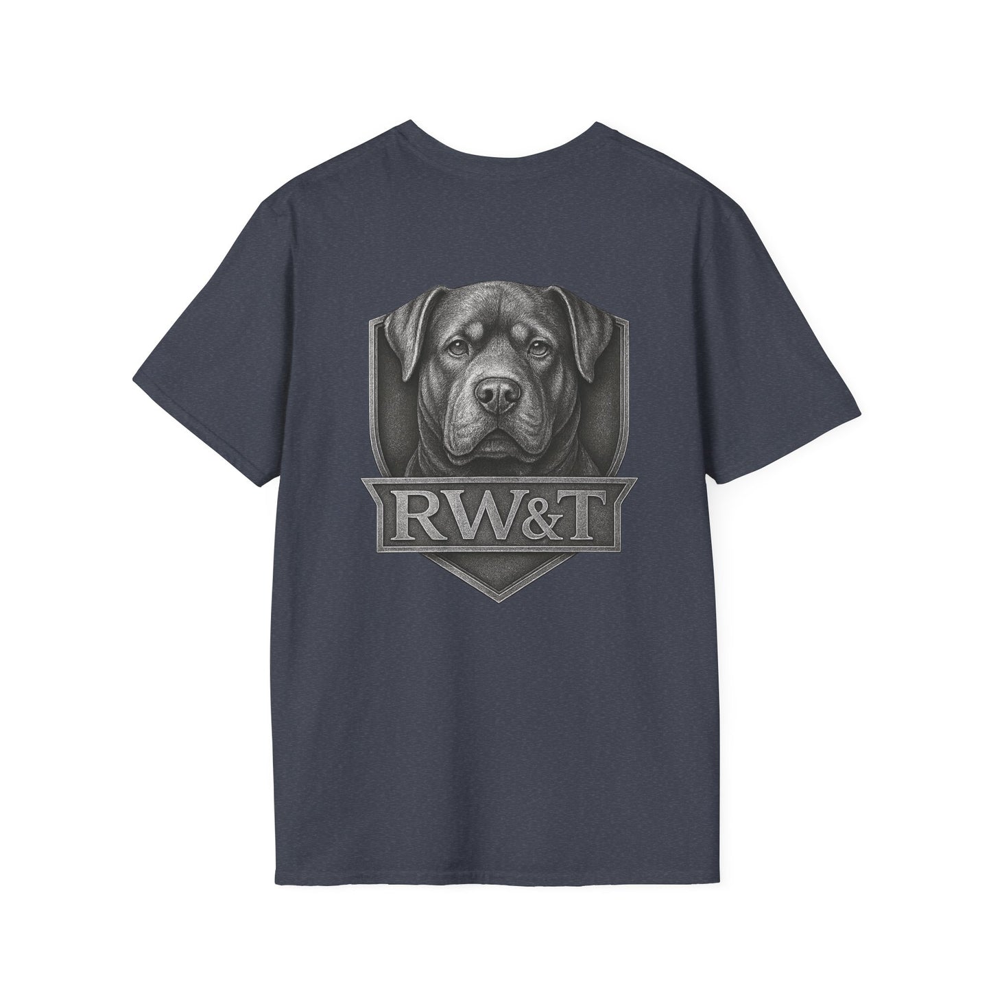 RW&T Rottweiler | Rugged Pet Lover T-Shirt, Graphic Tee for Dog Owners, Softstyle Cotton Shirt, Gift for Pet Lovers, Casual Wear, Animal Lover Apparel