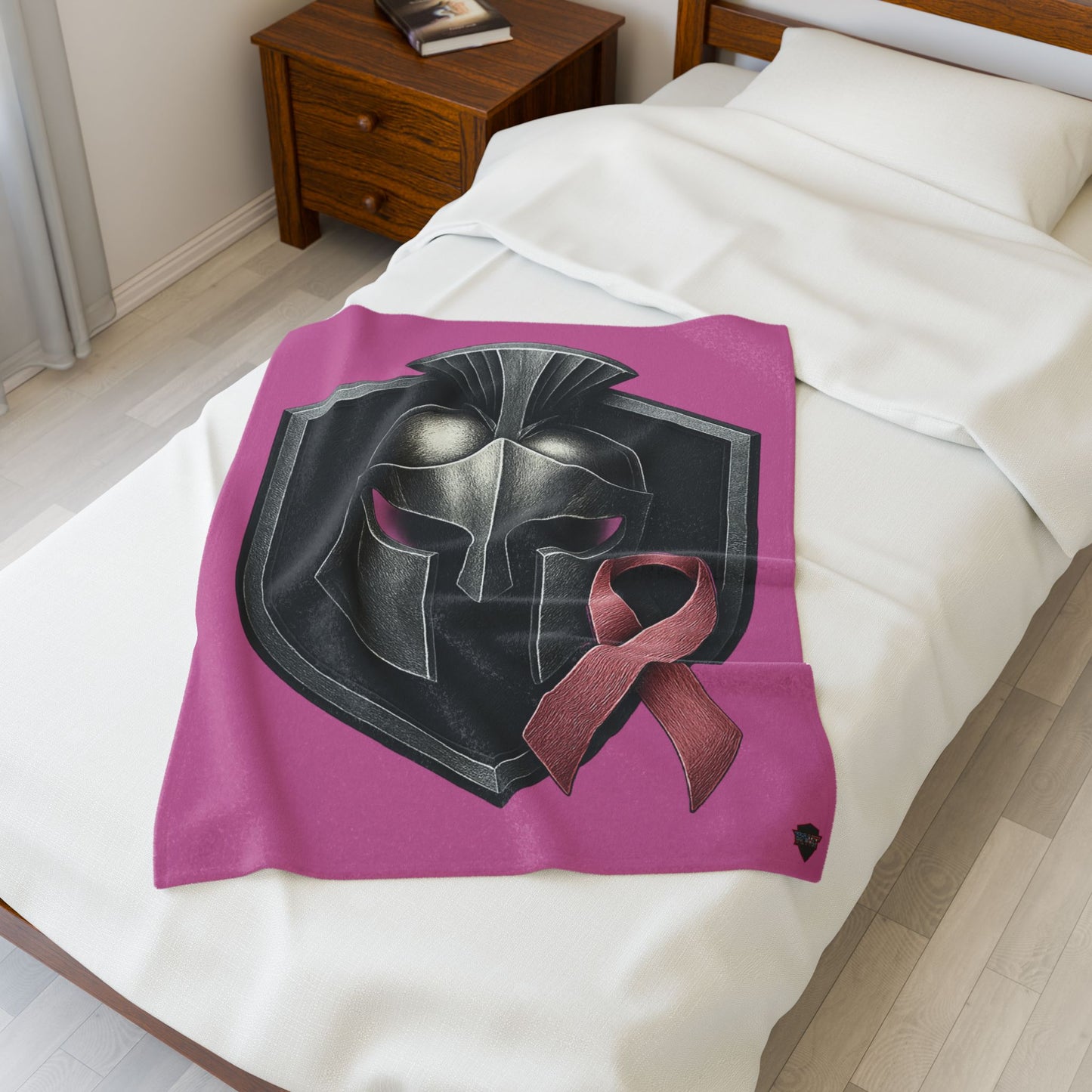 Breast Cancer Awareness | Plush Blanket | Spartan Helmet | Pink Ribbon