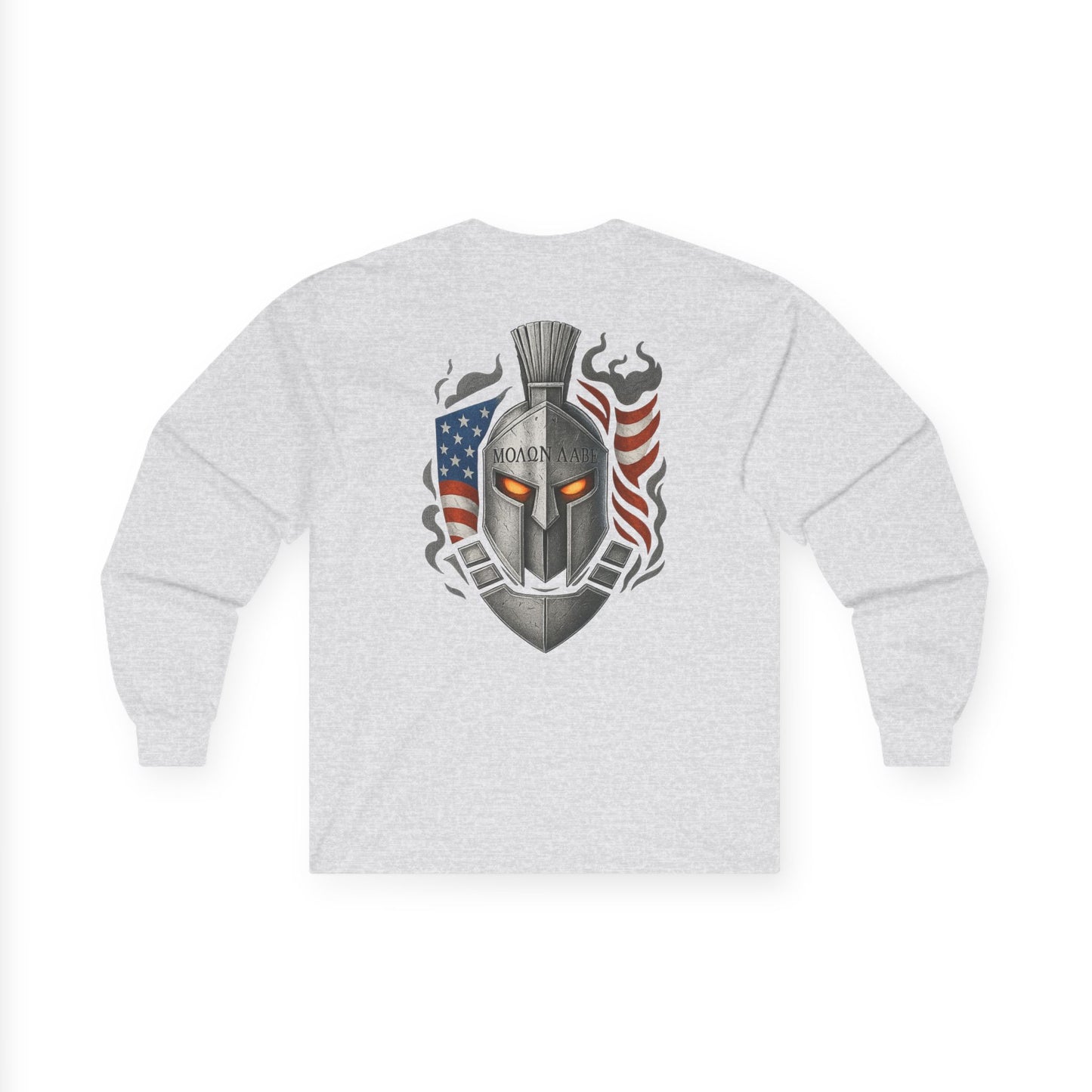 Spartan Warrior Long Sleeve Tee, Unisex Cotton Fashion Shirt, Gift for Video Game Fans, Unique Graphic Tee, Spartan Inspired Clothing