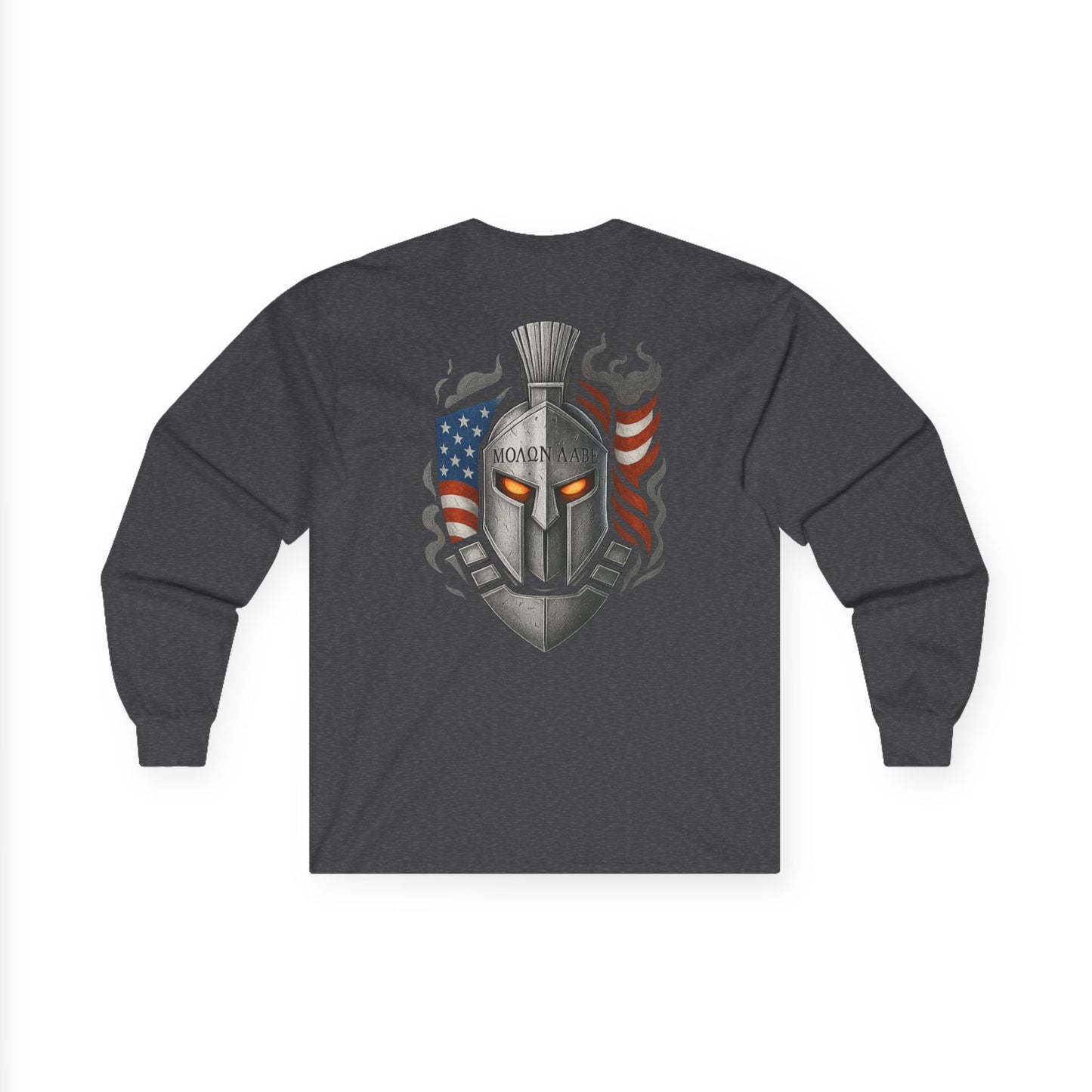 Spartan Warrior Long Sleeve Tee, Unisex Cotton Fashion Shirt, Gift for Video Game Fans, Unique Graphic Tee, Spartan Inspired Clothing