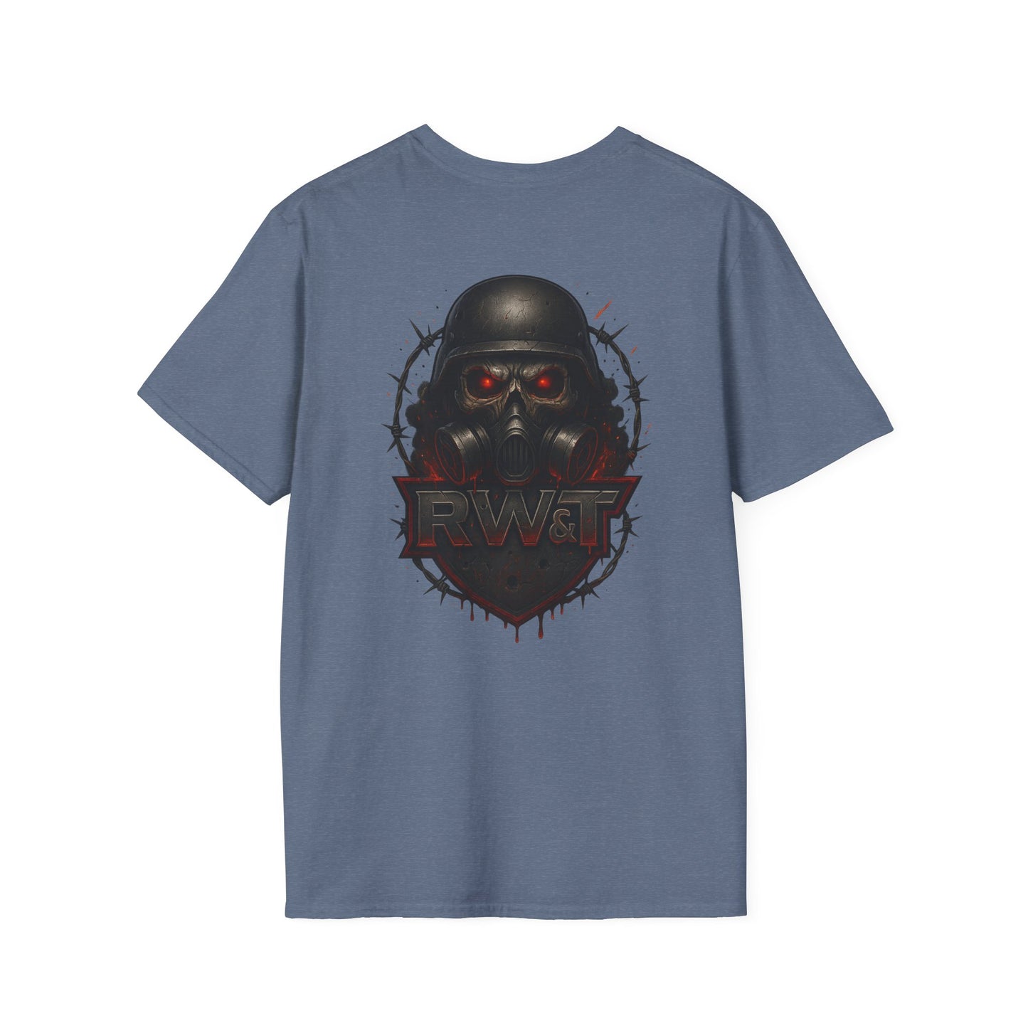 RW&T Apocalypse Skull Tee – Tactical Gas Mask Edition, Graphic Tee, Unisex T-Shirt for Casual Wear, Gift for Gamers, Streetwear, Comfortable Fashion, Statement Shirt