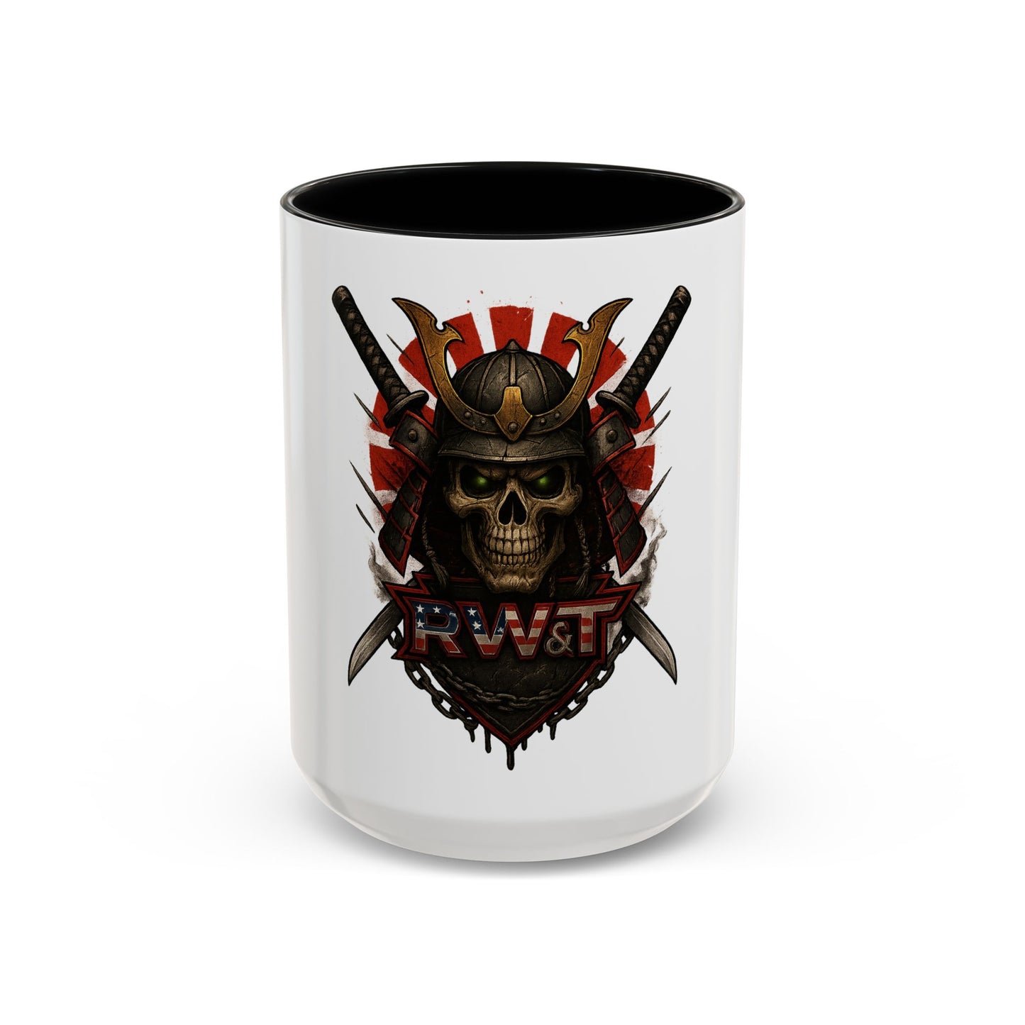 Samurai Skull Accent Coffee Mug, Unique Gift for Gamers, Halloween Decoration, Tea Lovers, Stylish Decor
