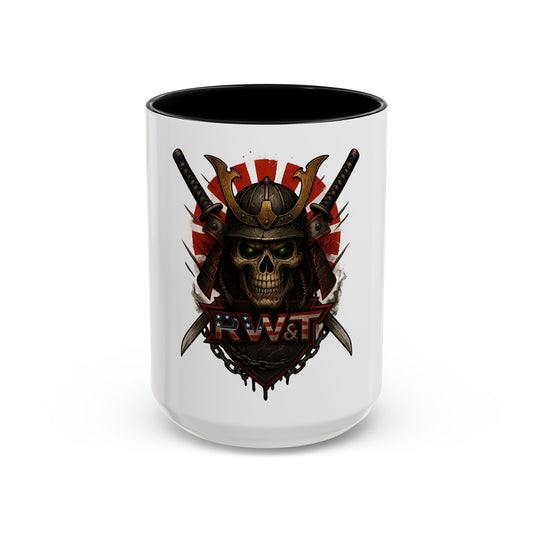 Samurai Skull Accent Coffee Mug, Unique Gift for Gamers, Halloween Decoration, Tea Lovers, Stylish Decor