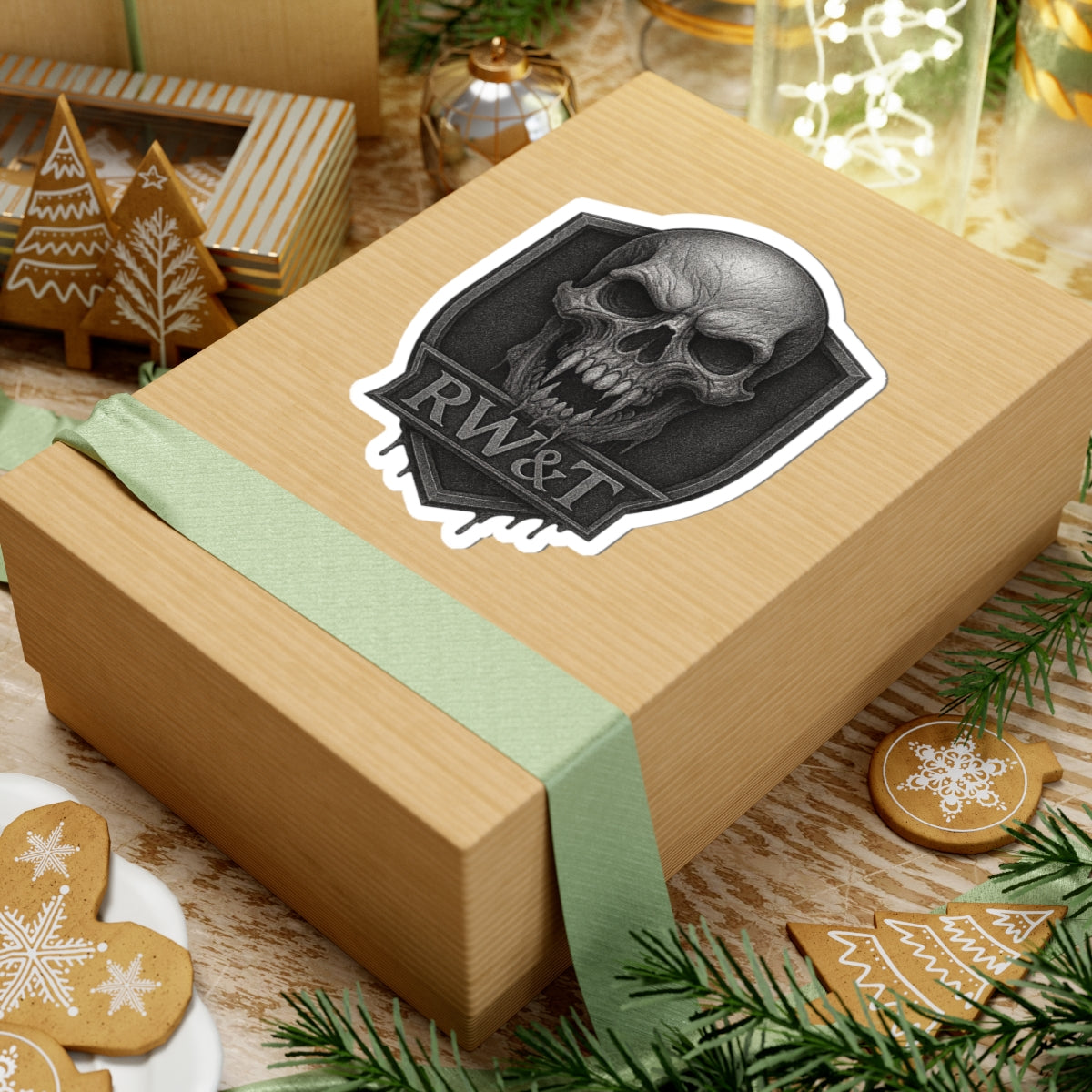 Edgy Skull Kiss-Cut Stickers | Gothic Decor, Laptop Stickers, Dark Art, Adult Gifts, Halloween Accessories