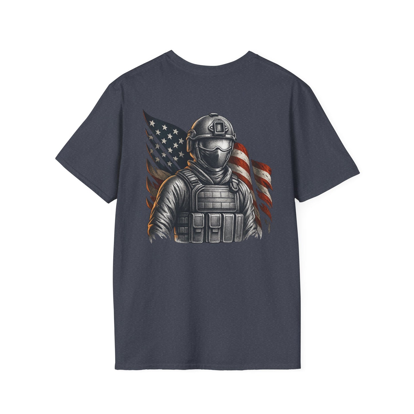 Patriotic Graphic T-Shirt - Unisex Softstyle Tee, Veteran Gift, Casual Wear, Independence Day Celebration, Everyday Style