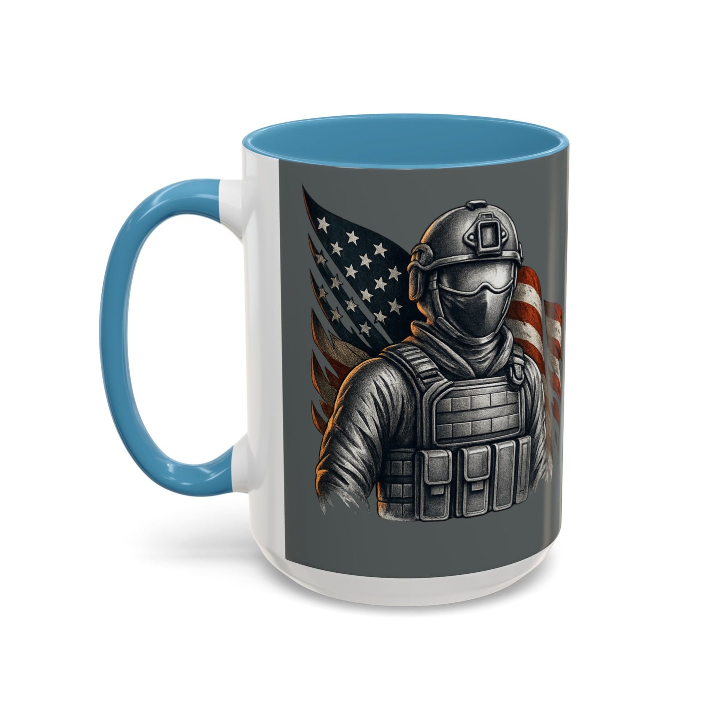 Patriotic Coffee Mug | Soldier | American Flag | 15oz