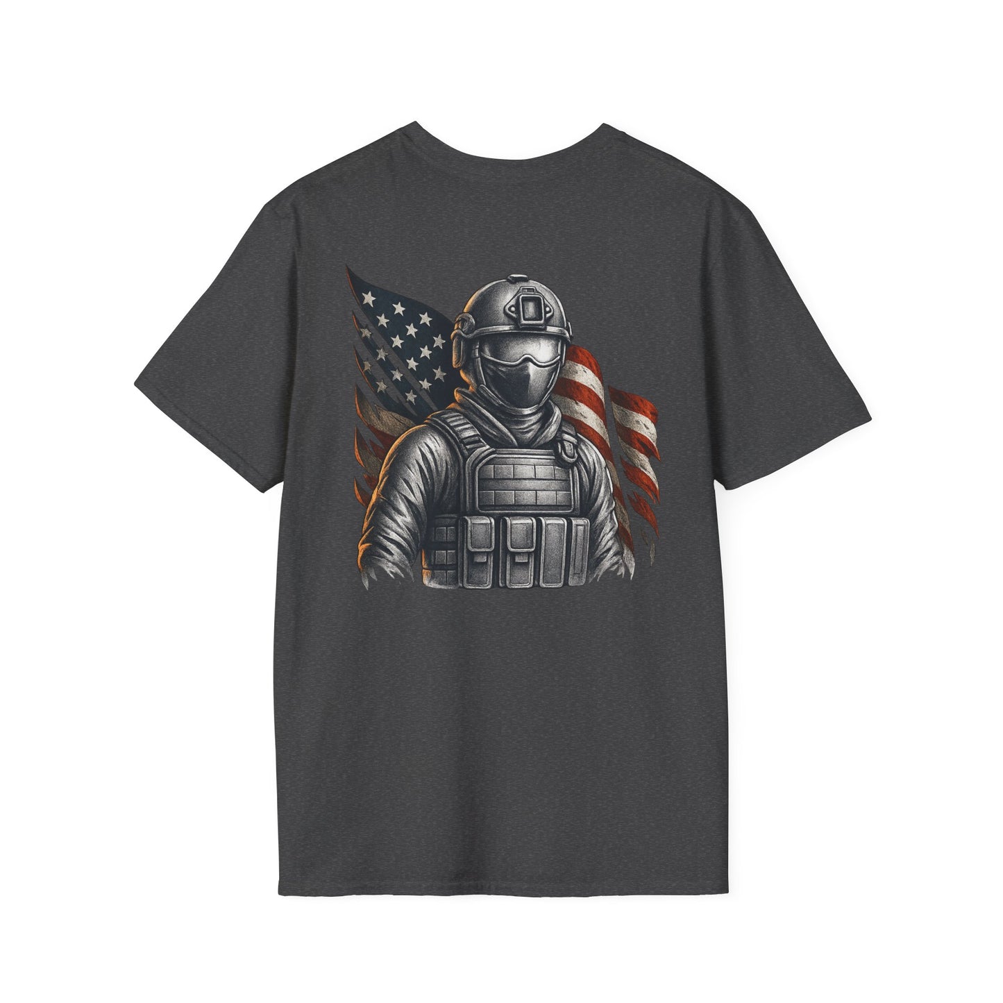 Patriotic Graphic T-Shirt - Unisex Softstyle Tee, Veteran Gift, Casual Wear, Independence Day Celebration, Everyday Style
