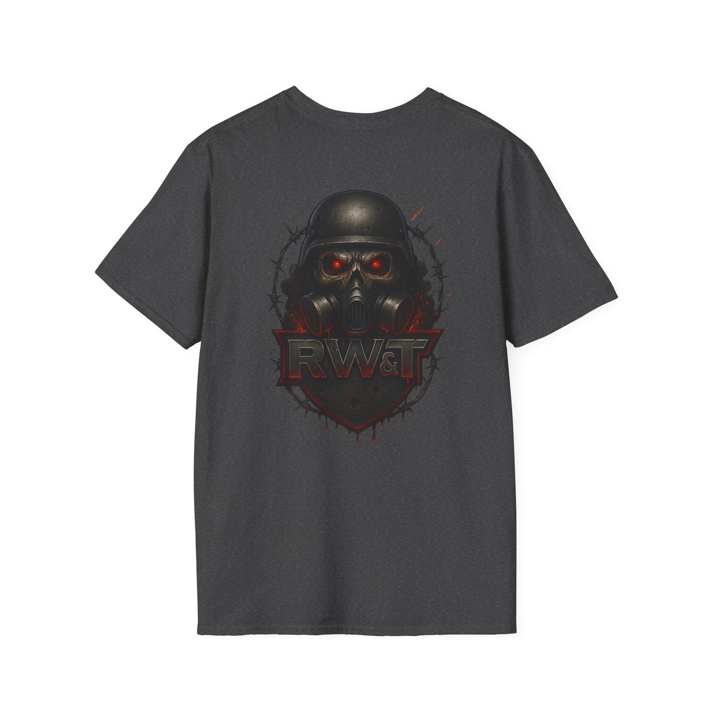 RW&T Apocalypse Skull Tee – Tactical Gas Mask Edition, Graphic Tee, Unisex T-Shirt for Casual Wear, Gift for Gamers, Streetwear, Comfortable Fashion, Statement Shirt