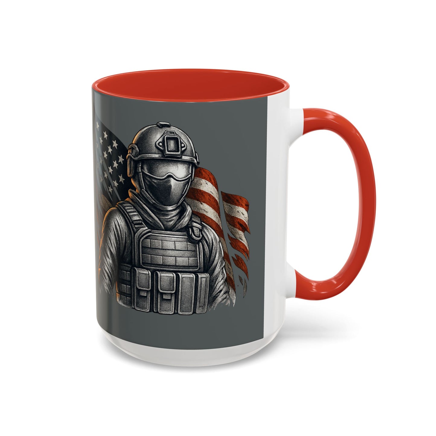 Patriotic Coffee Mug | Soldier | American Flag | 15oz
