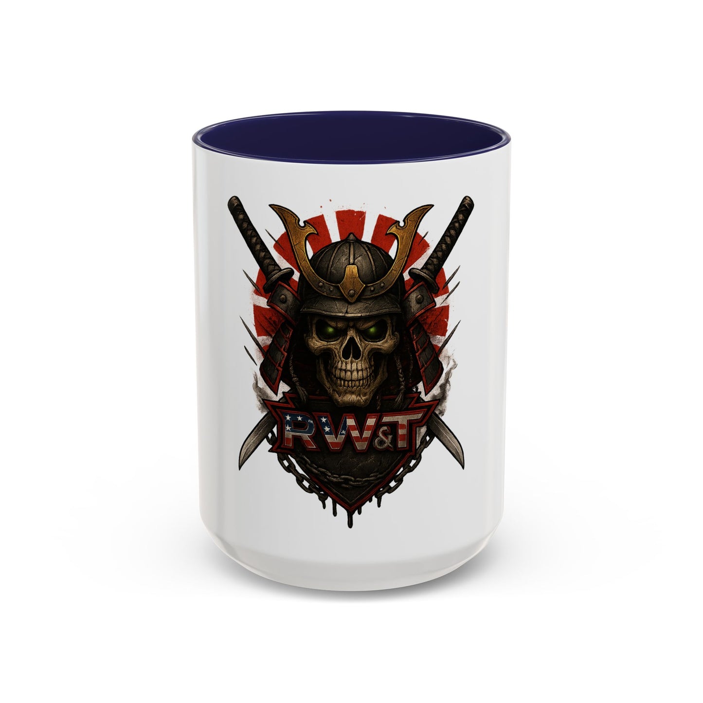 Samurai Skull Accent Coffee Mug, Unique Gift for Gamers, Halloween Decoration, Tea Lovers, Stylish Decor