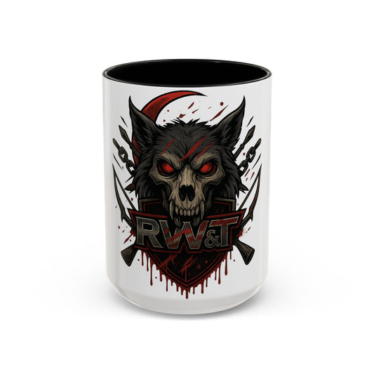 🐺 “RW&T Berserker Wolf – Savage Crest Edition” - Ideal for Halloween, Unique Gift, Home Decor, Skull Art, Black Handle Mug