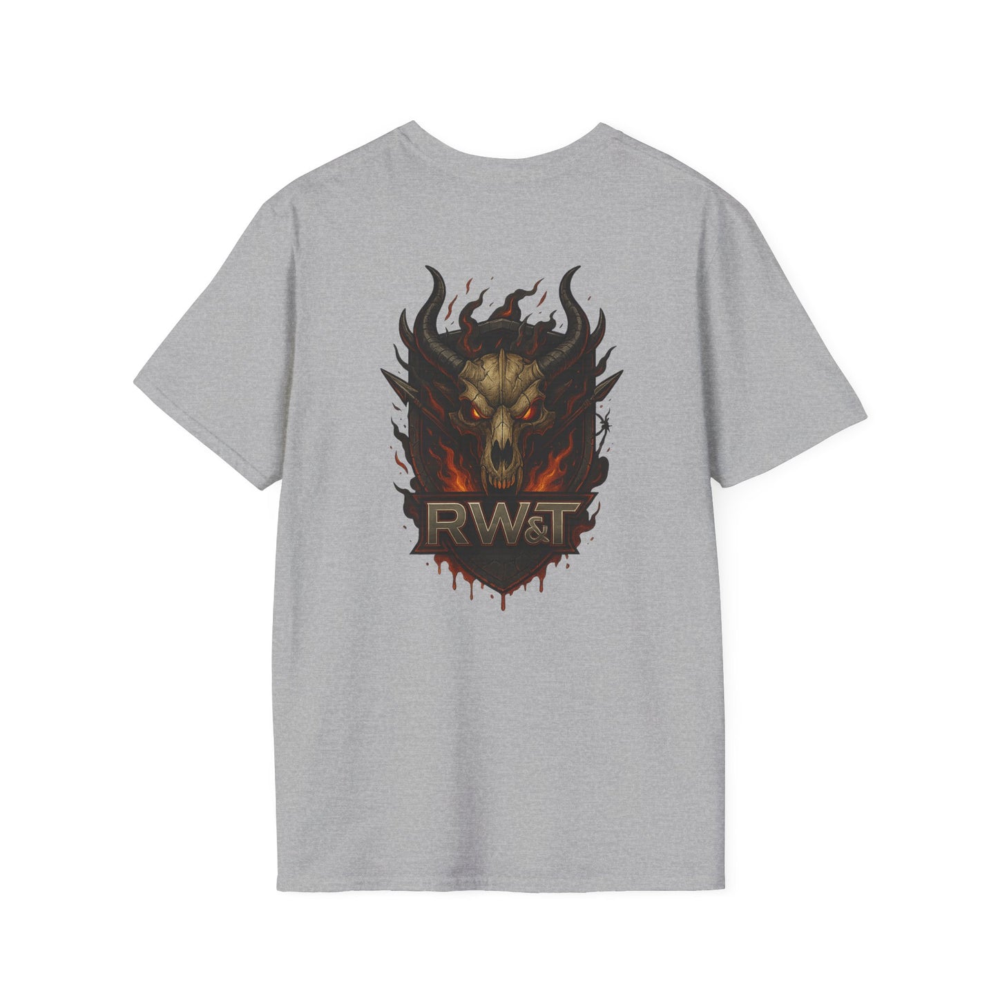 🐉 “RW&T Dragon Skull – Fire & Steel Edition” | Unisex Softstyle T-Shirt