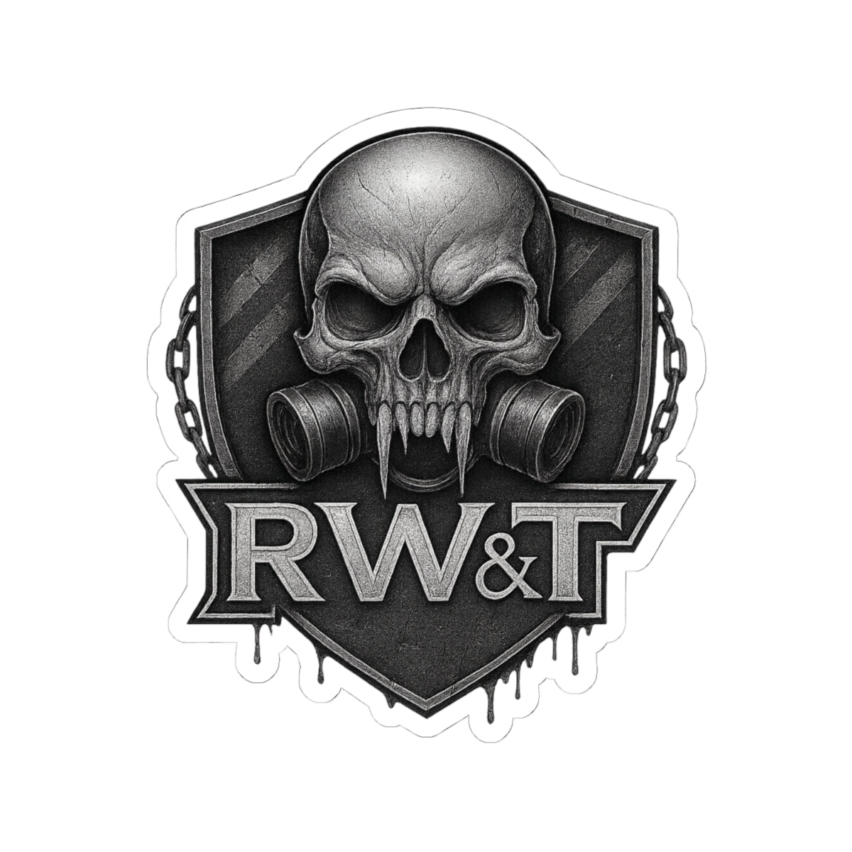 Gritty Skull Kiss-Cut Stickers for Gamers, Laptop Decals, Edge-Edgy Art, Skull Lovers, Unique Gift