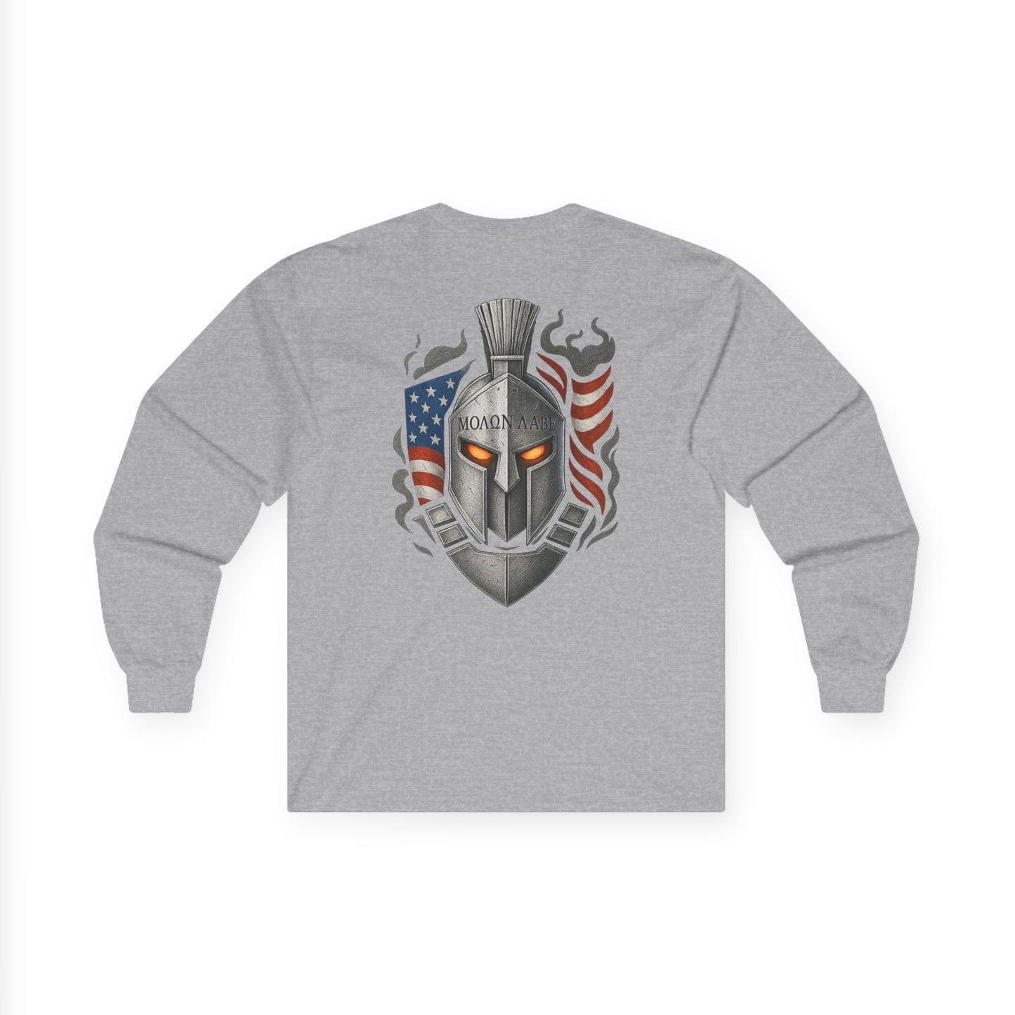 Spartan Warrior Long Sleeve Tee, Unisex Cotton Fashion Shirt, Gift for Video Game Fans, Unique Graphic Tee, Spartan Inspired Clothing