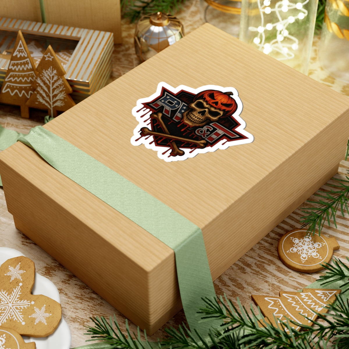 Halloween Skull Kiss-Cut Stickers, Creepy Decor, Laptop Decals, Spooky Gifts, Halloween Party Favors, Goth Aesthetic Stickers