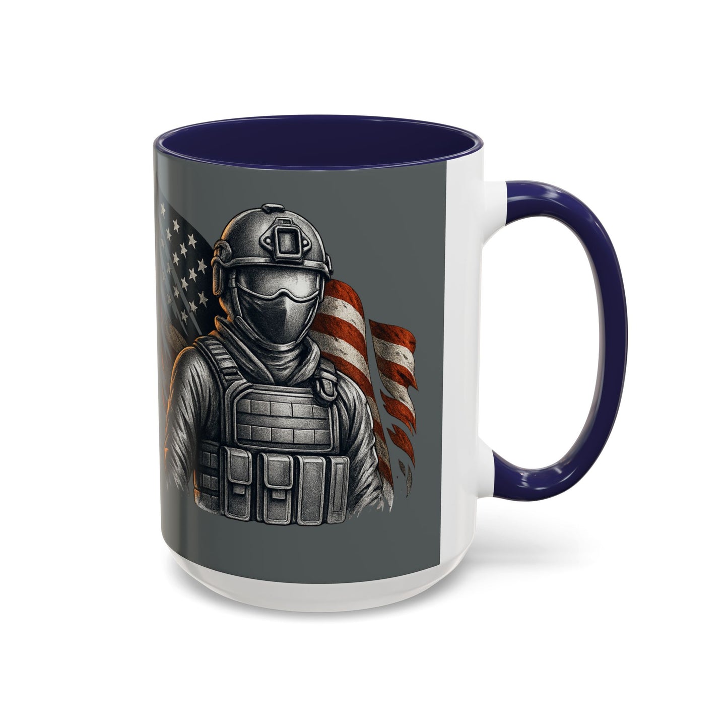 Patriotic Coffee Mug | Soldier | American Flag | 15oz