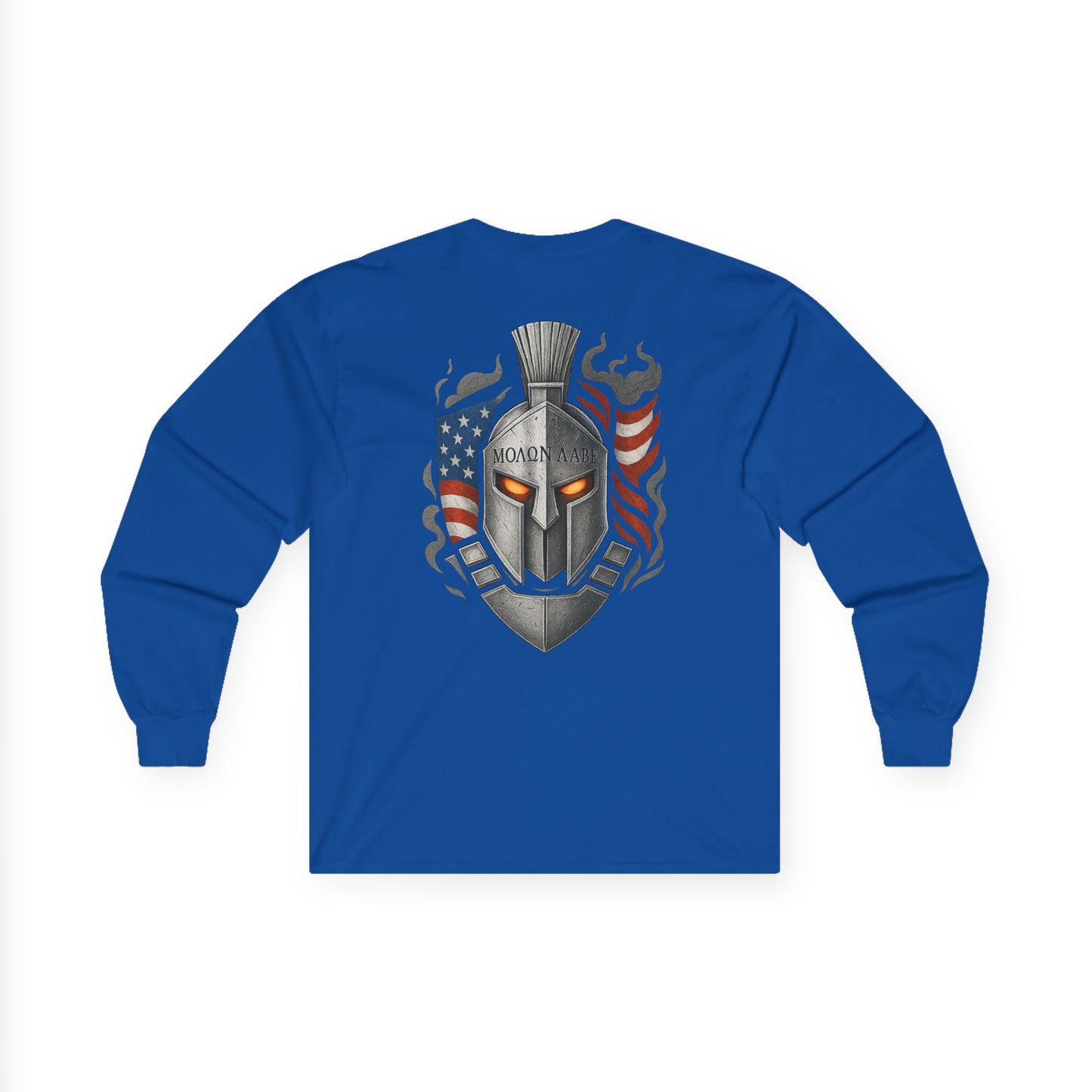 Spartan Warrior Long Sleeve Tee, Unisex Cotton Fashion Shirt, Gift for Video Game Fans, Unique Graphic Tee, Spartan Inspired Clothing