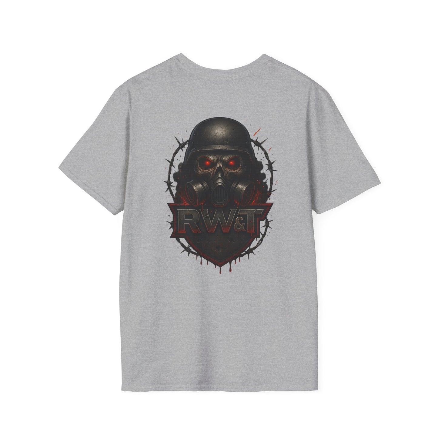 RW&T Apocalypse Skull Tee – Tactical Gas Mask Edition, Graphic Tee, Unisex T-Shirt for Casual Wear, Gift for Gamers, Streetwear, Comfortable Fashion, Statement Shirt