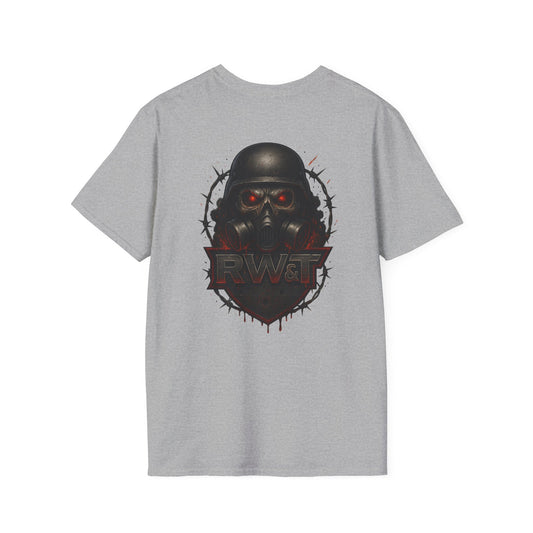 RW&T Apocalypse Skull Tee – Tactical Gas Mask Edition, Graphic Tee, Unisex T-Shirt for Casual Wear, Gift for Gamers, Streetwear, Comfortable Fashion, Statement Shirt