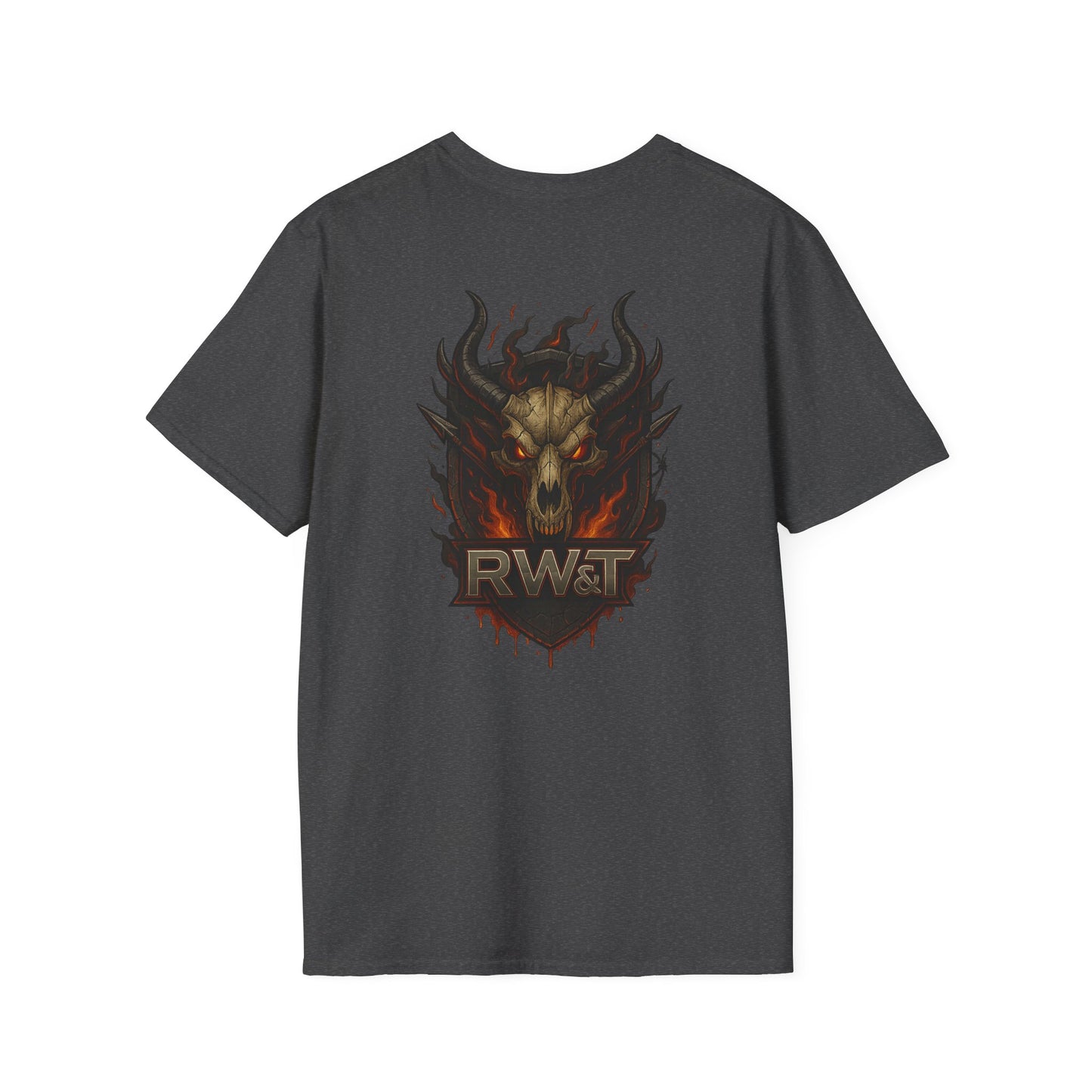 🐉 “RW&T Dragon Skull – Fire & Steel Edition” | Unisex Softstyle T-Shirt