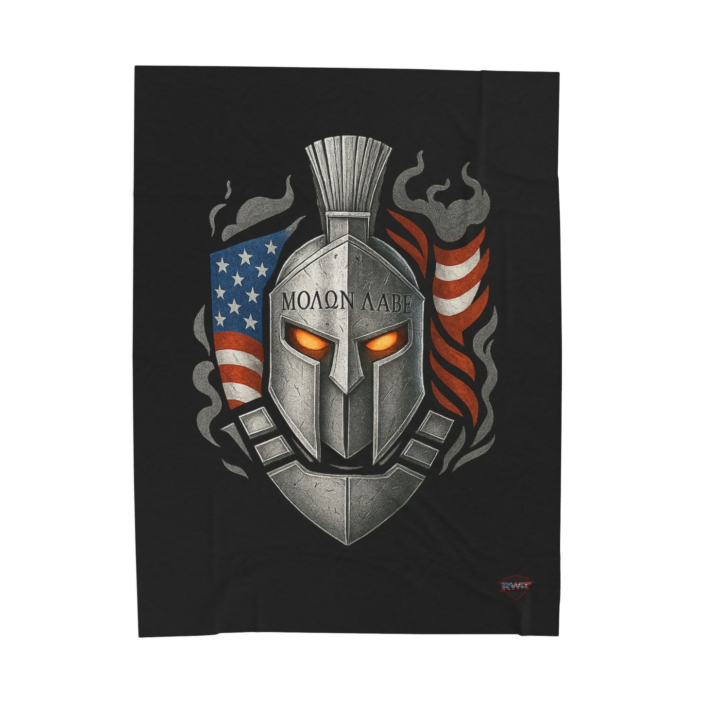 Plush Blanket | Spartan helmet | American Flag