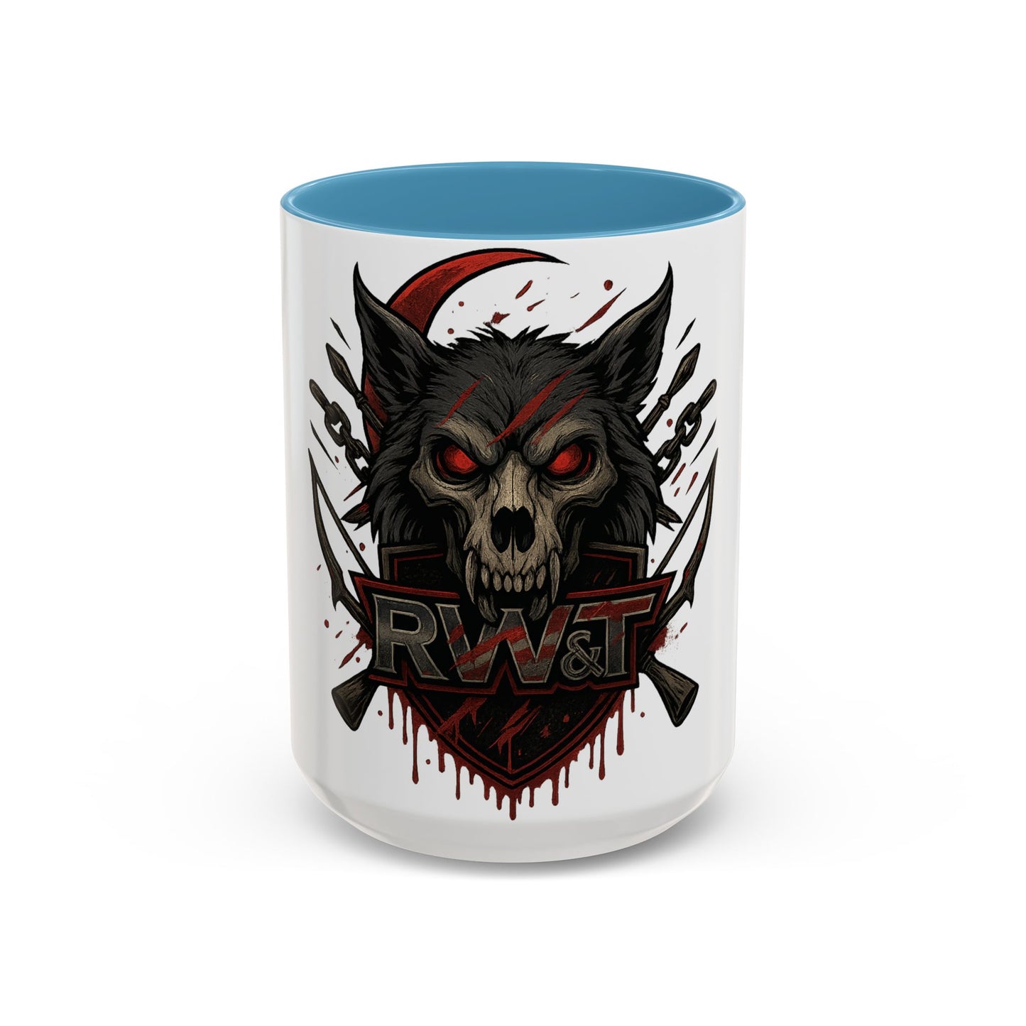 🐺 “RW&T Berserker Wolf – Savage Crest Edition” - Ideal for Halloween, Unique Gift, Home Decor, Skull Art, Black Handle Mug