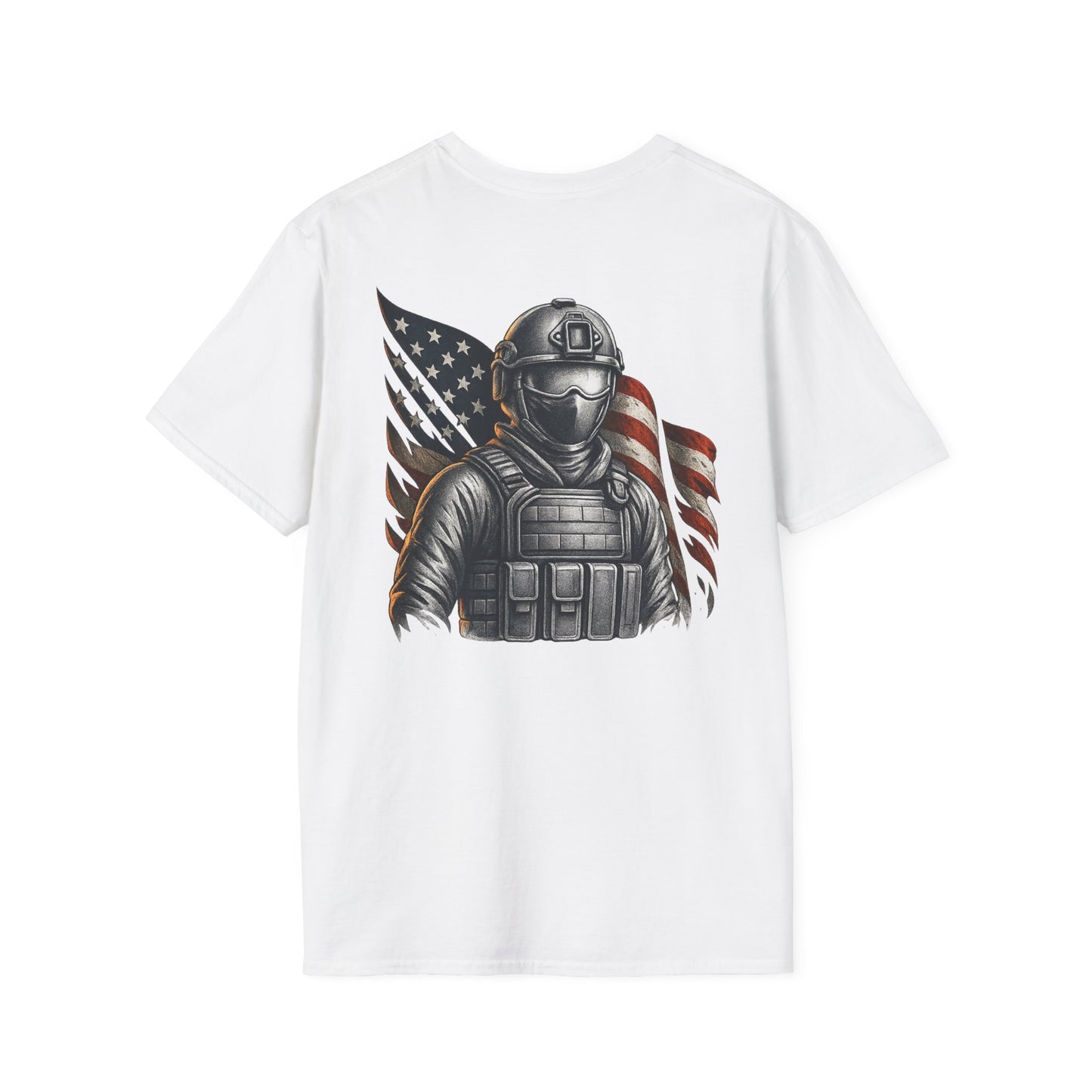 Patriotic Graphic T-Shirt - Unisex Softstyle Tee, Veteran Gift, Casual Wear, Independence Day Celebration, Everyday Style