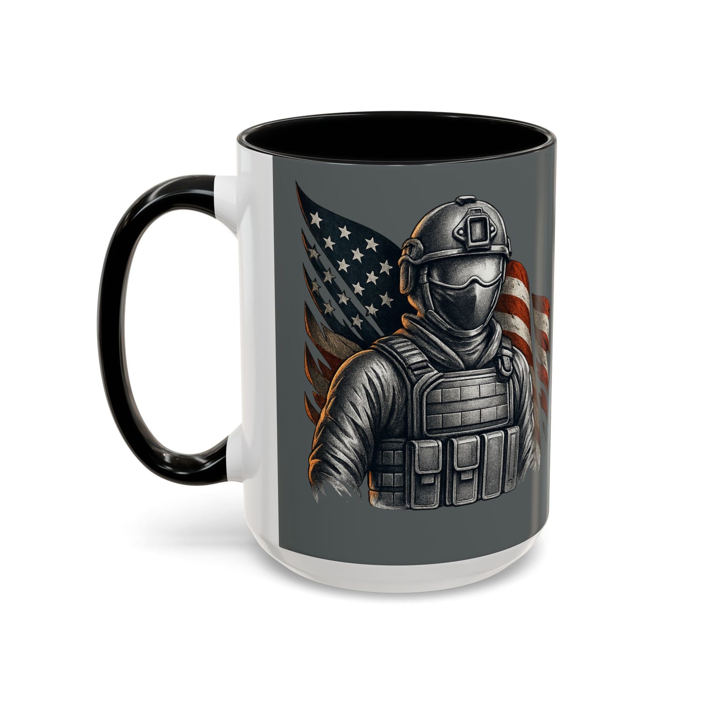 Patriotic Coffee Mug | Soldier | American Flag | 15oz