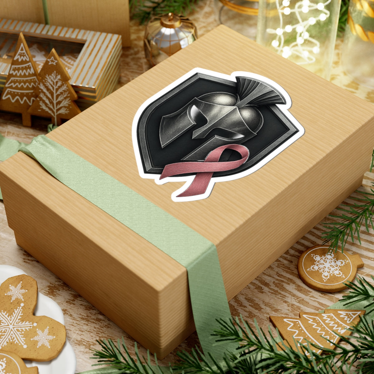 Breast Cancer Awareness | Kiss-Cut Stickers | Spartan Helmet | Pink Ribbon