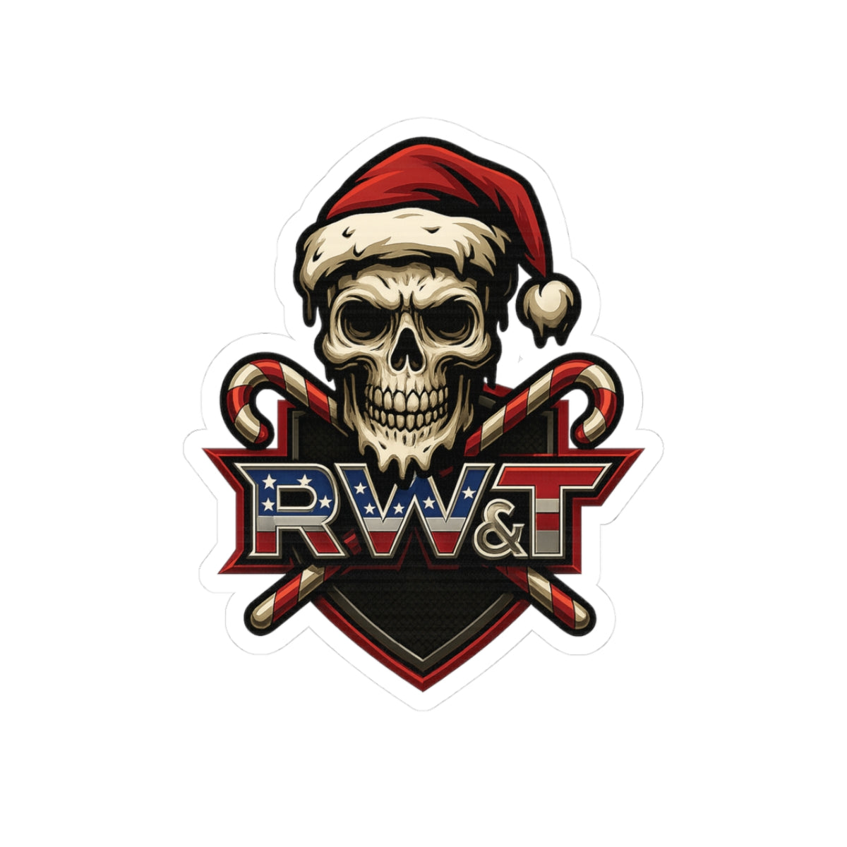 Christmas Skull Stickers, Holiday Decor, Gothic Aesthetic, Unique Gift for Friends, Laptop Stickers, Seasonal Decorations