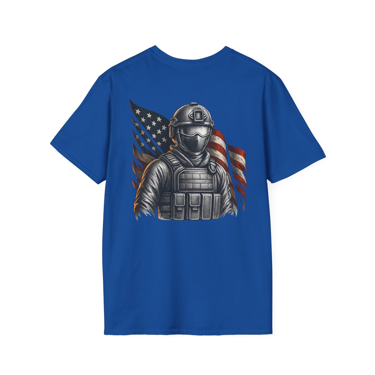 Patriotic Graphic T-Shirt - Unisex Softstyle Tee, Veteran Gift, Casual Wear, Independence Day Celebration, Everyday Style