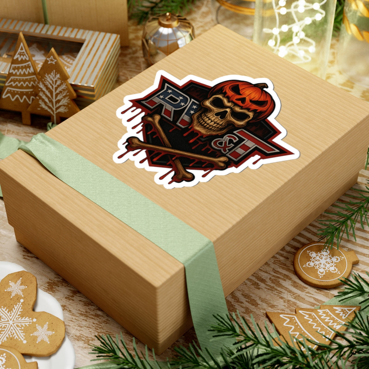 Halloween Skull Kiss-Cut Stickers, Creepy Decor, Laptop Decals, Spooky Gifts, Halloween Party Favors, Goth Aesthetic Stickers