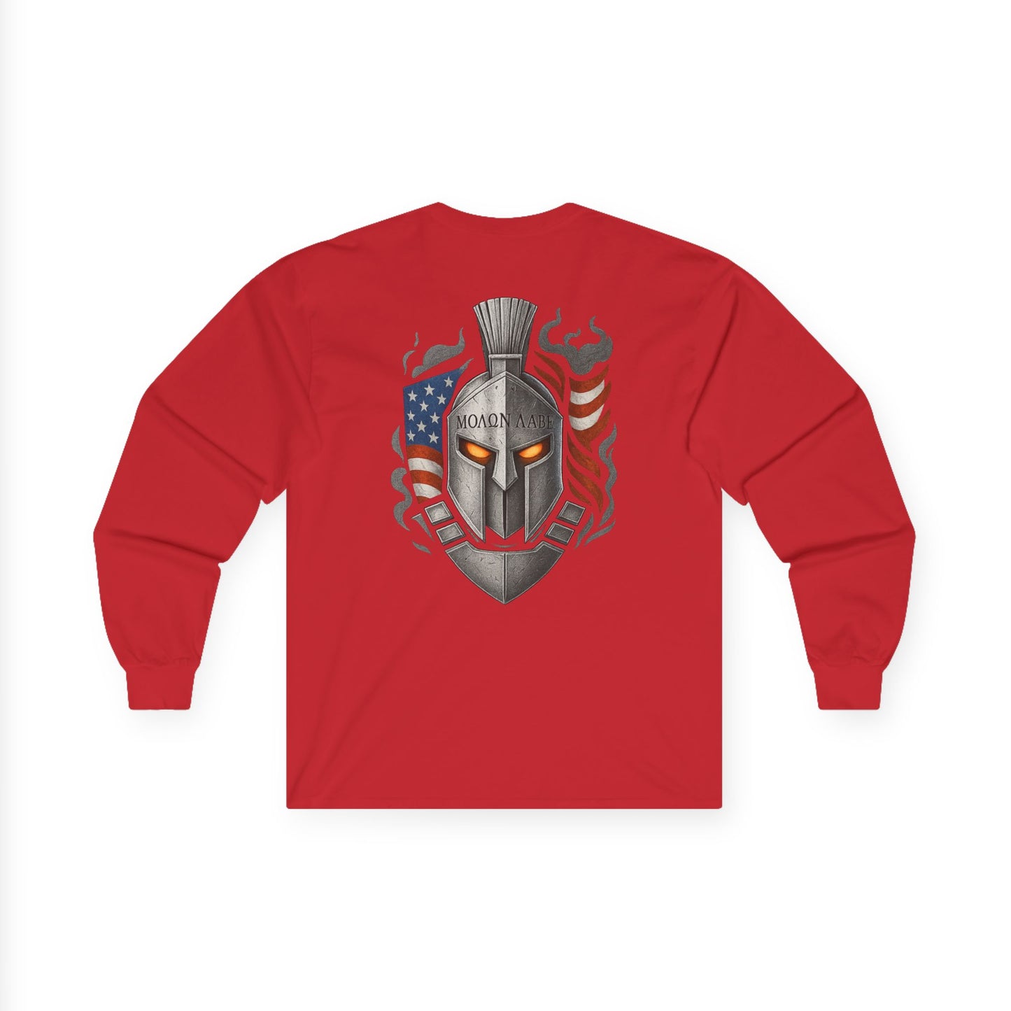 Spartan Warrior Long Sleeve Tee, Unisex Cotton Fashion Shirt, Gift for Video Game Fans, Unique Graphic Tee, Spartan Inspired Clothing