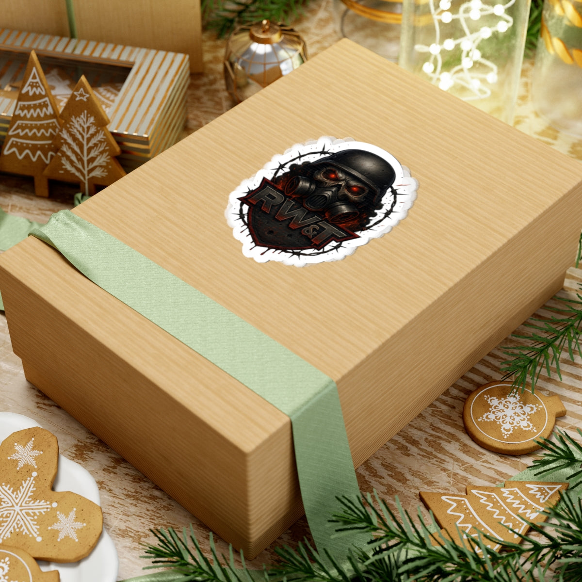 Tough Vibe Kiss-Cut Stickers, Edgy Laptop Decor, Gamer Gift, Motorcycle Enthusiast, Punk Aesthetic, Barbed Wire Design