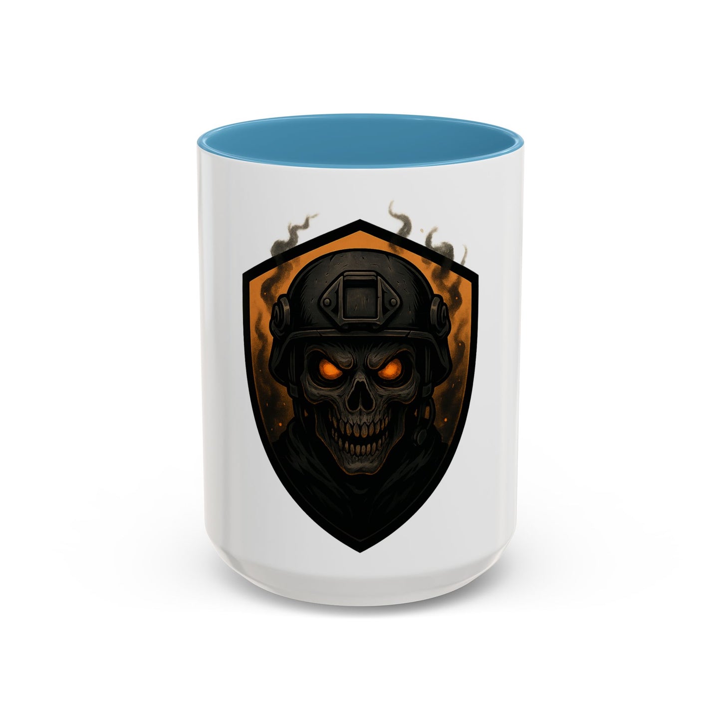 Halloween | Skull Warrior Coffee Mug, Unique Gift for Gamers, Cool Skull Drinkware, Military Inspired Cup, Halloween Decor, Premium Ceramic Mug